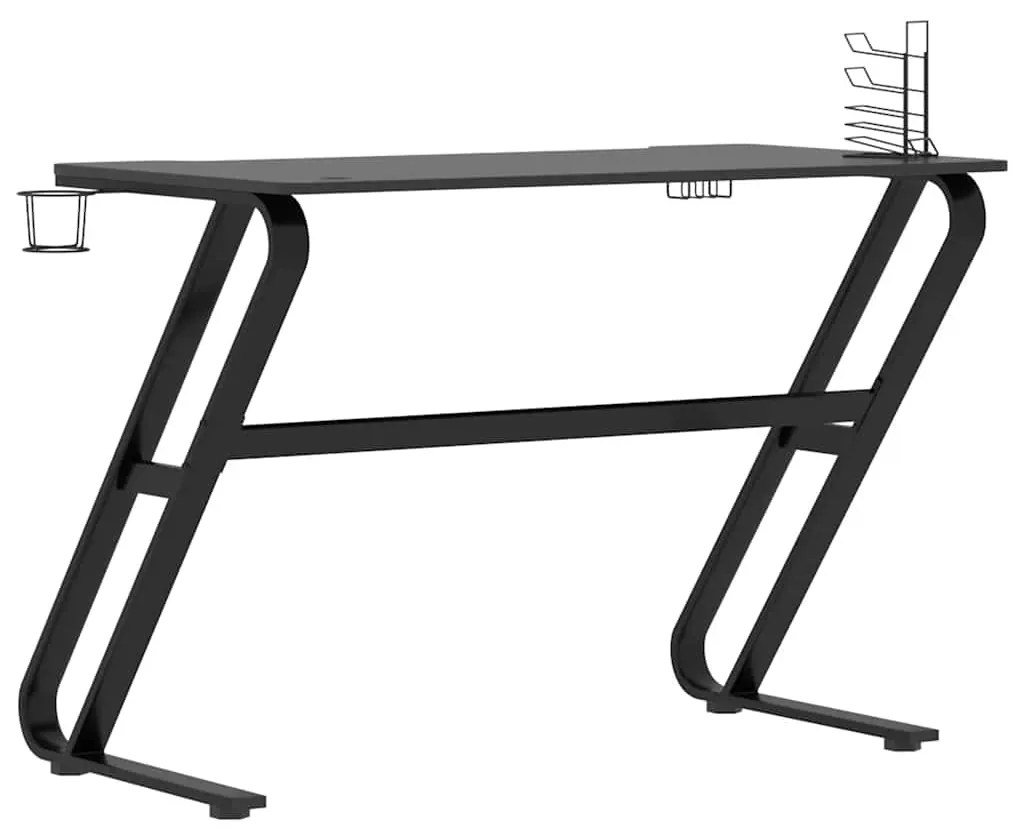 vidaXL Γραφείο Gaming Μαύρο 110 x 60 x 75 εκ. με Πόδια σε Σχήμα ΖΖ