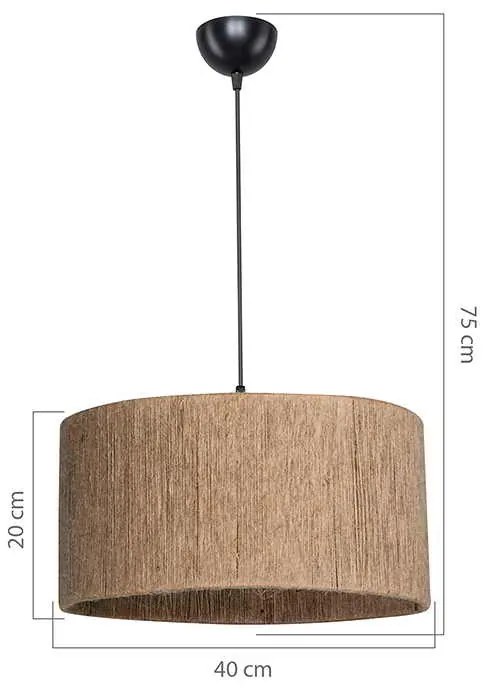 Φωτιστικό οροφής μονόφωτο PWL-1184 pakoworld Ε27 καφέ Φ40x75εκ