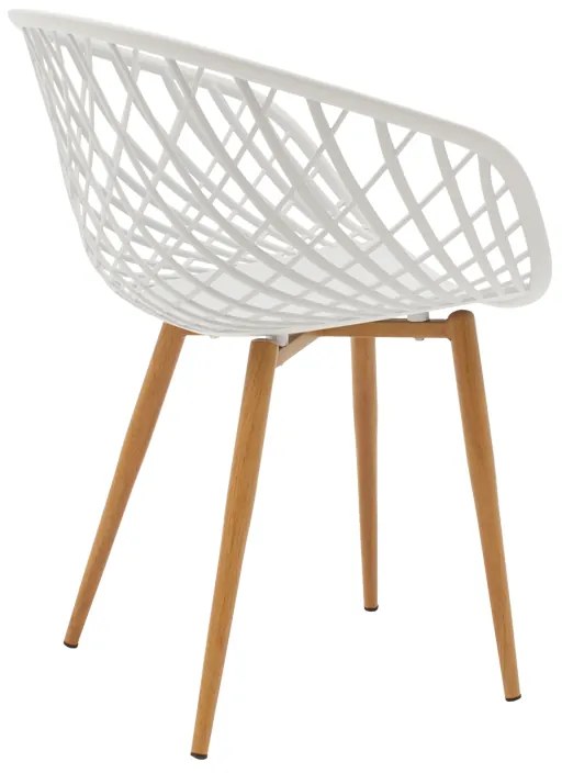 Τραπεζαρία Ezra-Balou pakoworld σετ 5τεμ pp-mdf σε λευκό μαρμάρου απόχρωση Φ120x73εκ