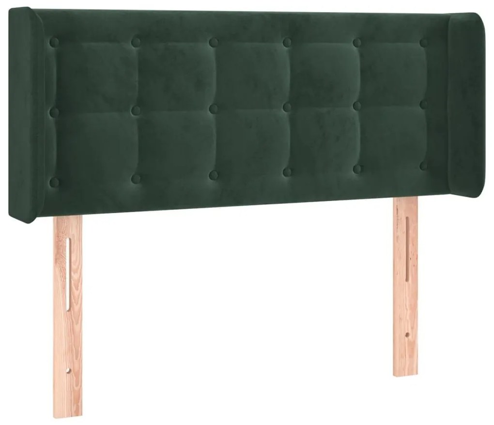 Κεφαλάρι με Πτερύγια Σκούρο Πράσινο 83x16x78/88 εκ. Βελούδινο - Πράσινο