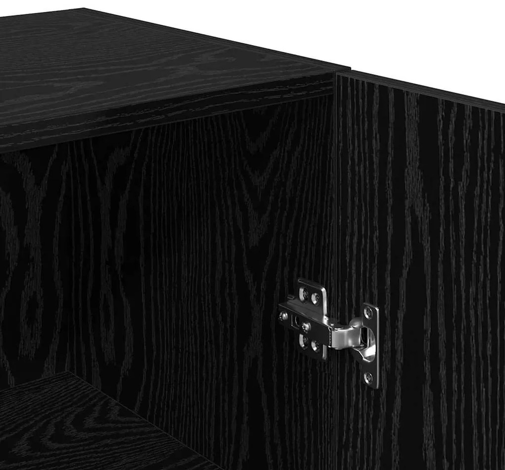 vidaXL Σετ επίπλου τηλεόρασης Επιτοίχιο Μαύρη Οξυά Επεξεργασμένο ξύλο