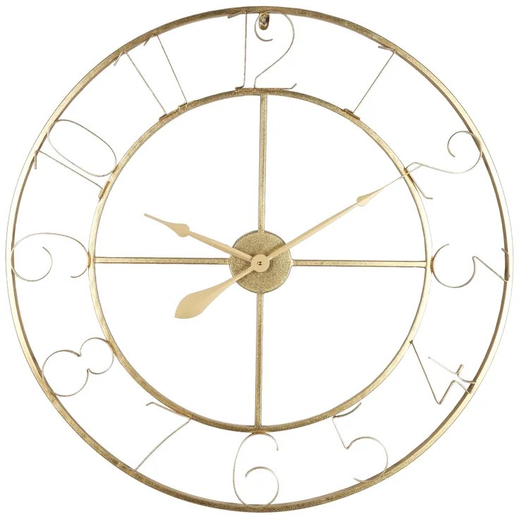 Ρολόι τοίχου Compa Inart μέταλλο σε χρυσή απόχρωση 80x3x80εκ