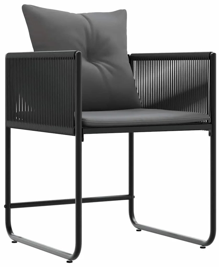 vidaXL Καρέκλες Κήπου 4 pcs Μαύρο και Ανθρακί 50.5 x 53.5 x 63.5 εκ.