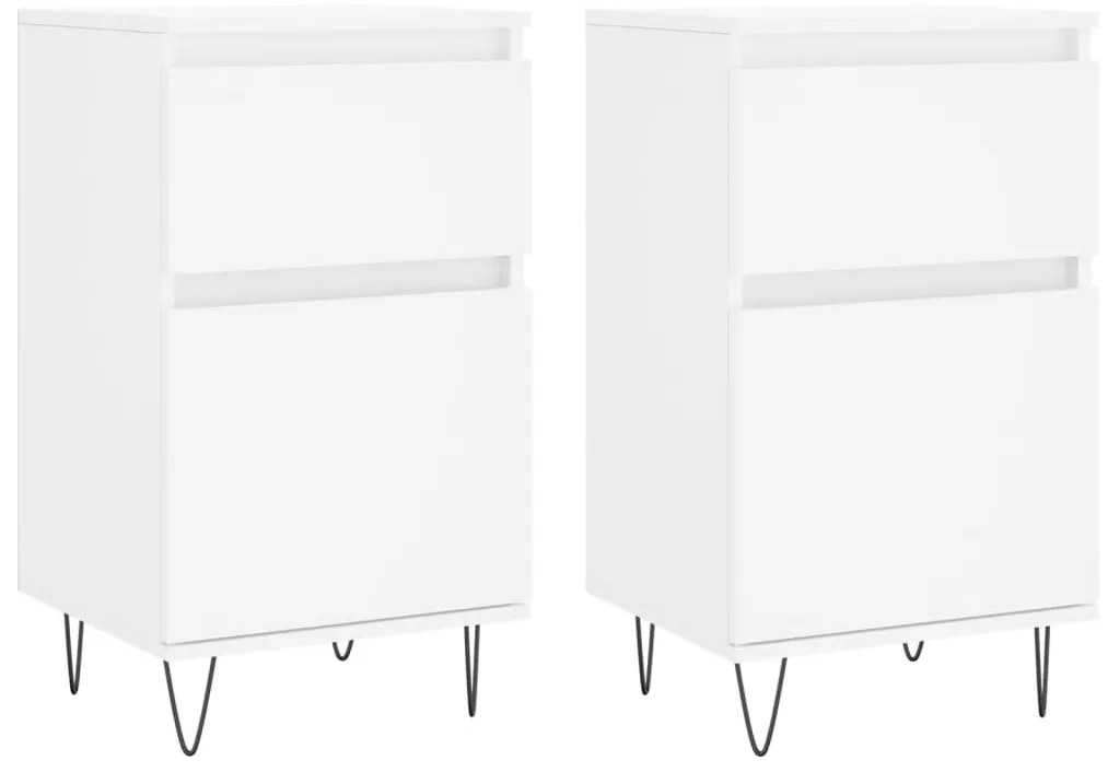 vidaXL Ντουλάπια 2 τεμ. Λευκά 40 x 35 x 70 εκ. από Επεξεργασμένο Ξύλο