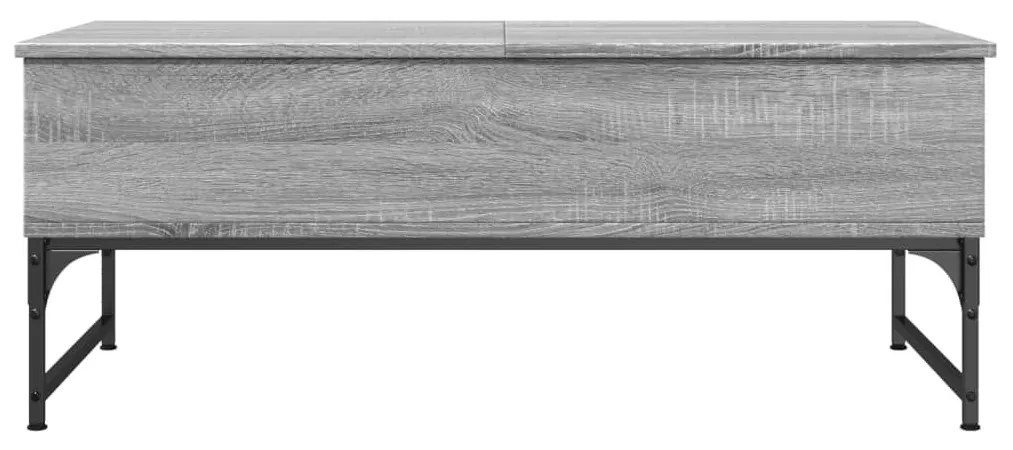 Τραπεζάκι Σαλονιού Γκρι Sonoma 100x50x40 εκ. Επ. Ξύλο &amp; Μέταλλο - Γκρι