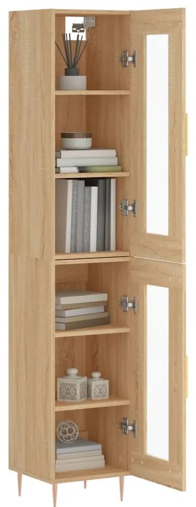 vidaXL Μπουφές Sonoma δρυς 34,5 x 34 x 180 εκ. από Επεξεργασμένο Ξύλο