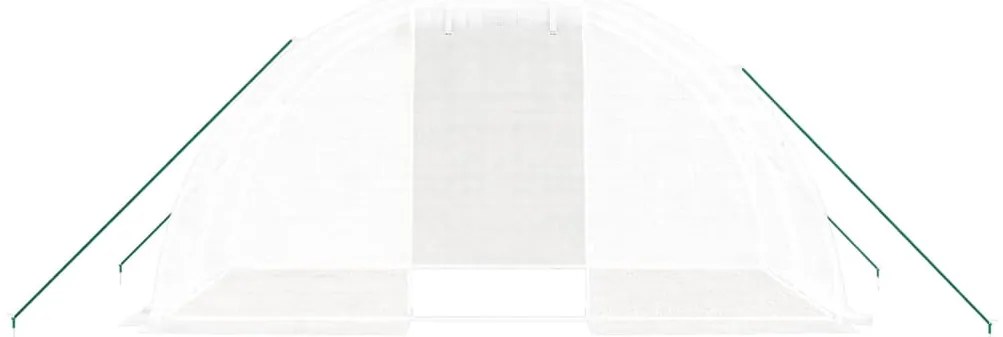 vidaXL Θερμοκήπιο με Ατσάλινο Πλαίσιο Λευκό 8 μ² 4 x 2 x 2 μ.