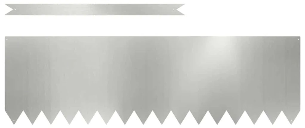 vidaXL Περίγραμμα γκαζόν 30 pcs Ασημί 100 x 0.05 x 20 εκ