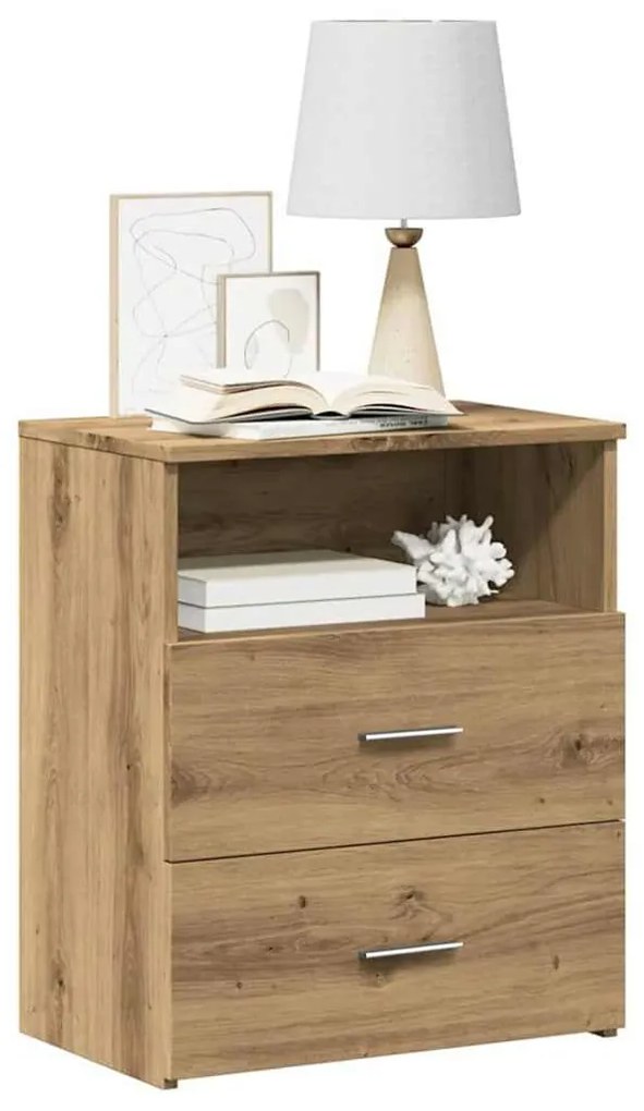 vidaXL Κομοδίνα 2 τεμ.Αρτισιανή Δρυς 50x32x60 εκ. Επεξ. Ξύλο
