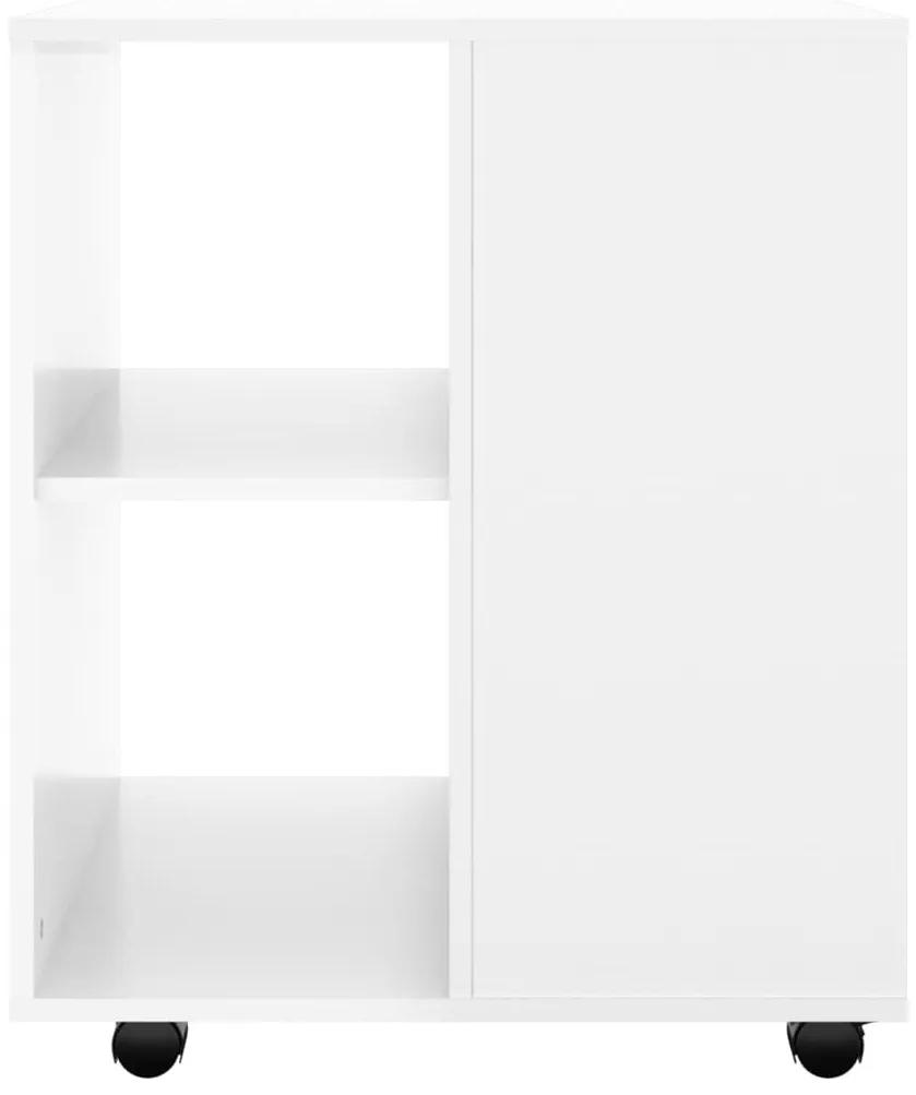 Ντουλάπι Τροχήλατο Γυαλ. Λευκό 60 x 53 x 72 εκ. από Μοριοσανίδα - Λευκό