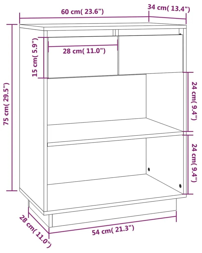 ΝΤΟΥΛΑΠΙ ΚΟΝΣΟΛΑ ΛΕΥΚΟ 60 X 34 X 75 ΕΚ. ΑΠΟ ΜΑΣΙΦ ΞΥΛΟ ΠΕΥΚΟΥ 813835