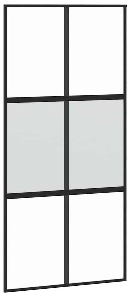 vidaXL Σετ συρόμενης πόρτας με υλικό μαύρο 102,5x205 cm