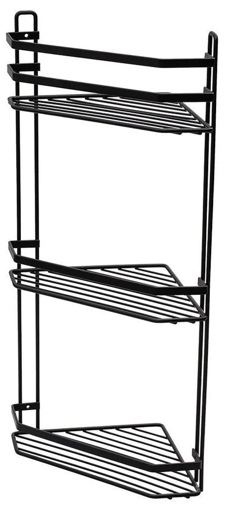 Estia 02-6488 Elegant Γωνιακή Επιτοίχια Ραφιέρα Μπάνιου Μεταλλική με 3 Ράφια, 28x18x54cm
