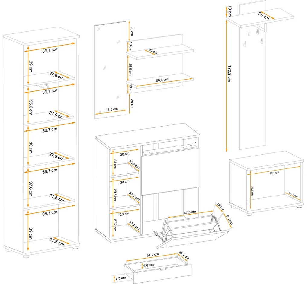 Swap XIX Σύνθεση Καφέ δρυς 280x180x40