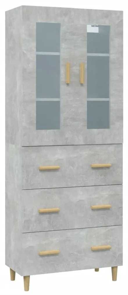vidaXL Ντουλάπι Γκρι Σκυροδέματος 69,5x34x180 εκ. Επεξεργασμένο Ξύλο