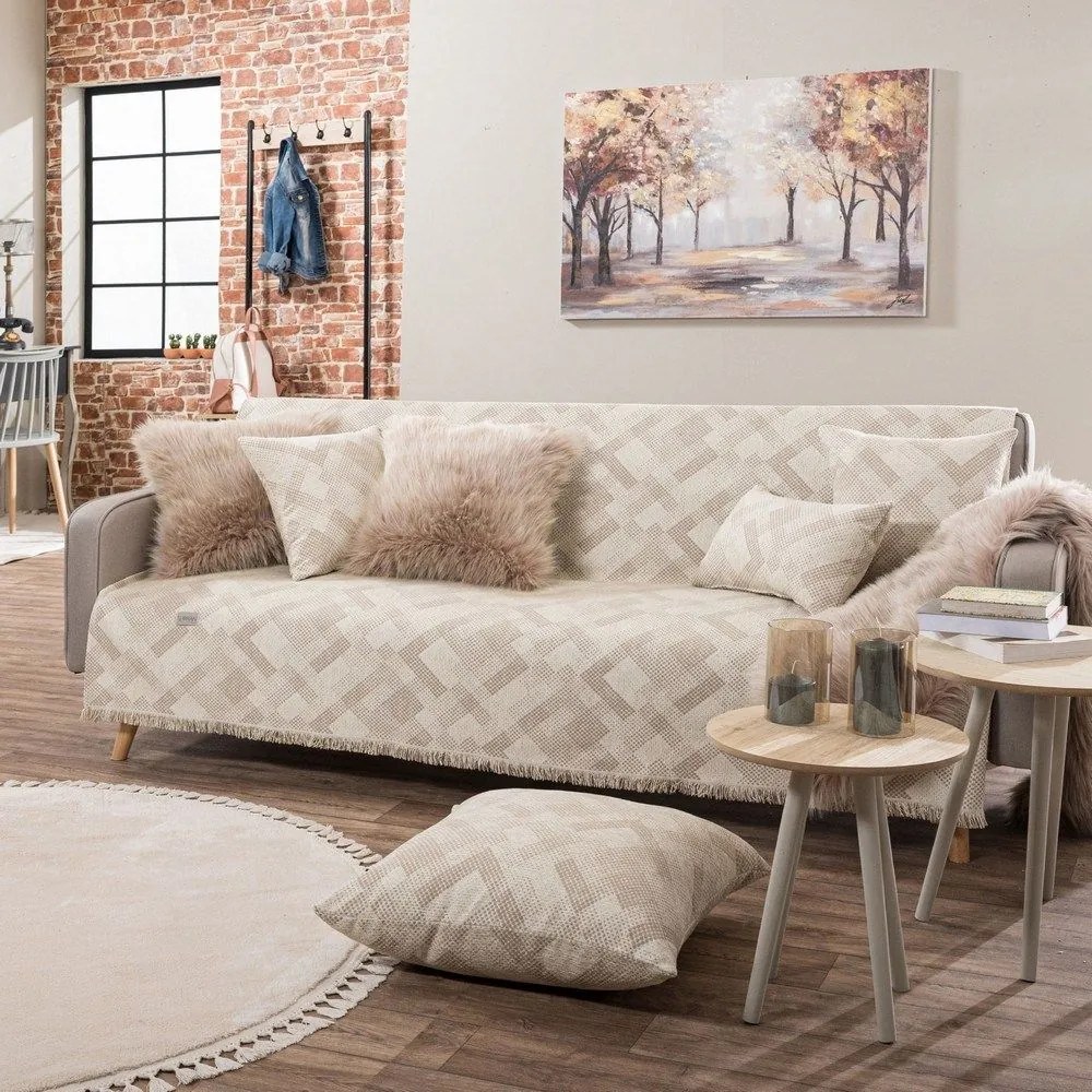 Ριχτάρι Bronx 01 Ecru Teoran Πολυθρόνα 180x150cm Acrylic,Cotton,Polyester