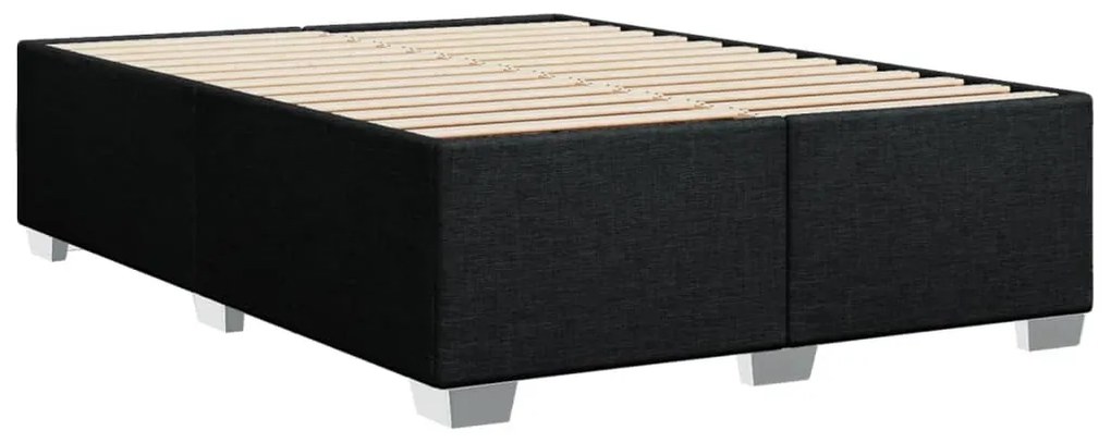 Κρεβάτι Boxspring με Στρώμα Μαύρο 160x200 εκ. Υφασμάτινο - Μαύρο