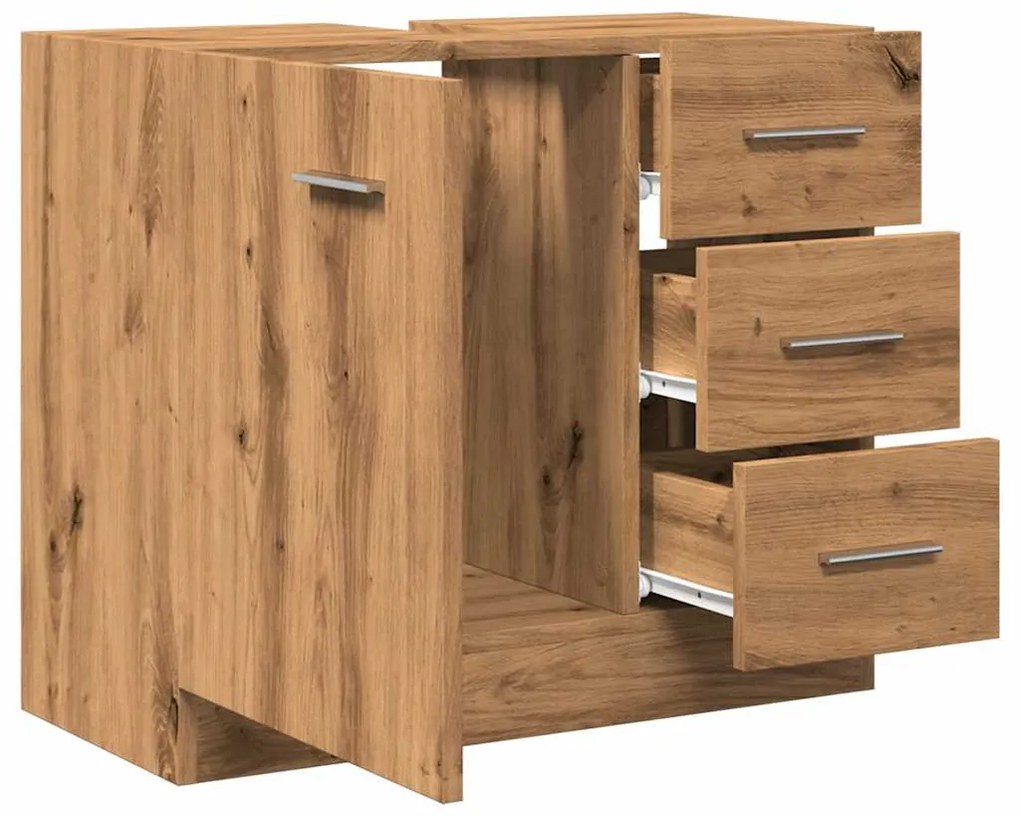vidaXL Ντουλάπι Νιπτήρα Αρτισιανή Δρυς 63x30x54 εκ Επεξεργασμένο Ξύλο