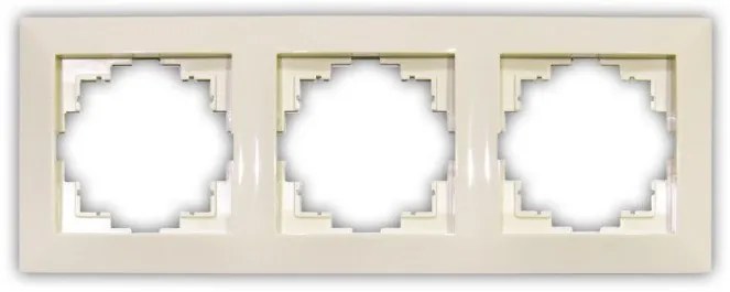 Πλαίσιο Διακόπτη Πρίζας Τριπλό Lumen-15-0322-Μπεζ 15-0322