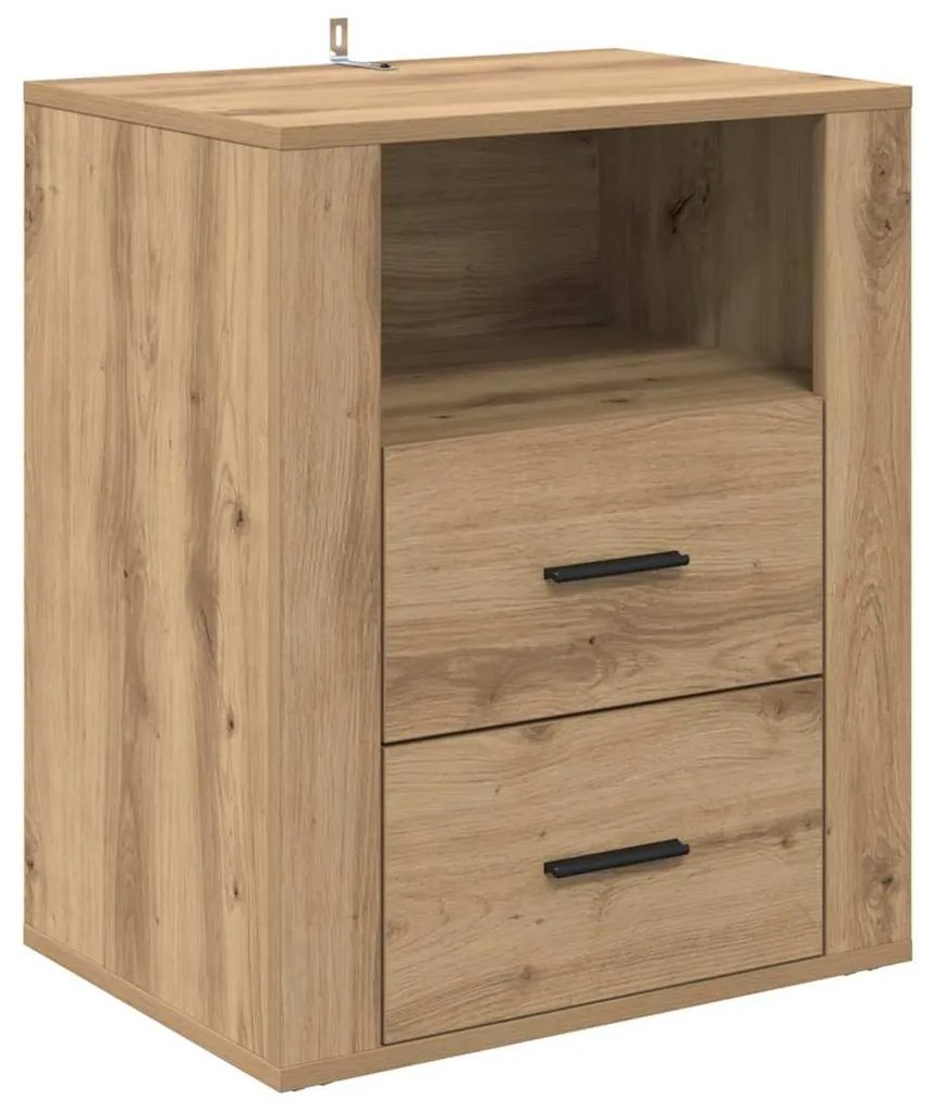 vidaXL Κομοδίνο artisan δρυς 50 x 36 x 60 εκ. Επεξεργασμένο ξύλο