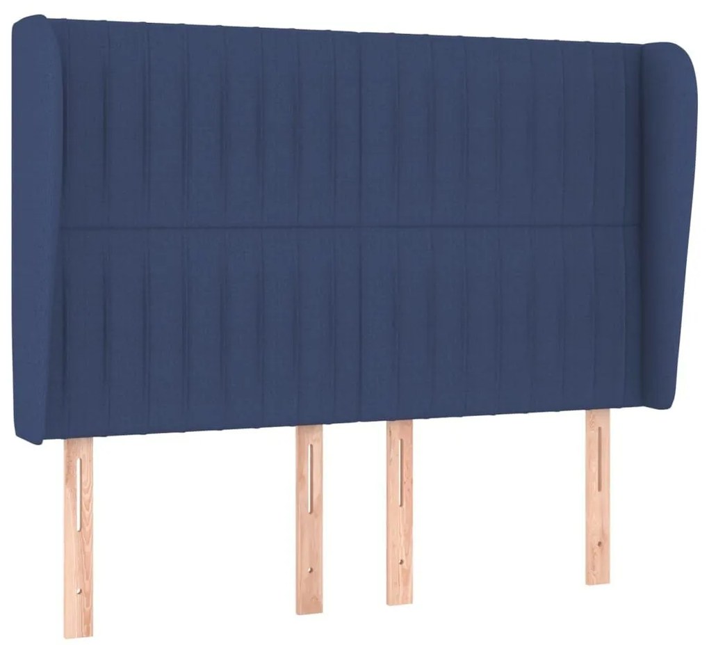 Κεφαλάρι με Πτερύγια Μπλε 147x23x118/128 εκ. Υφασμάτινο - Μπλε