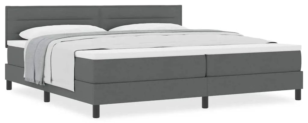 vidaXL Κρεβάτι box spring με στρώμα Σκούρο Γκρι 200 x 200 cm ύφασμα
