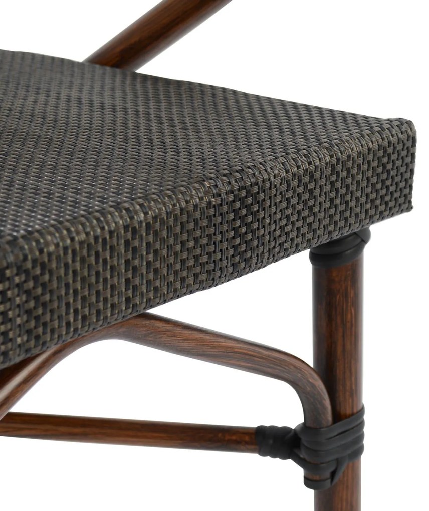 Καρέκλα - Πολυθρόνα CLAY C5025 Αλουμινίου Bamboo Look Καφέ με Textline 60,5x59x81 εκ. 60.5x59x81 εκ.