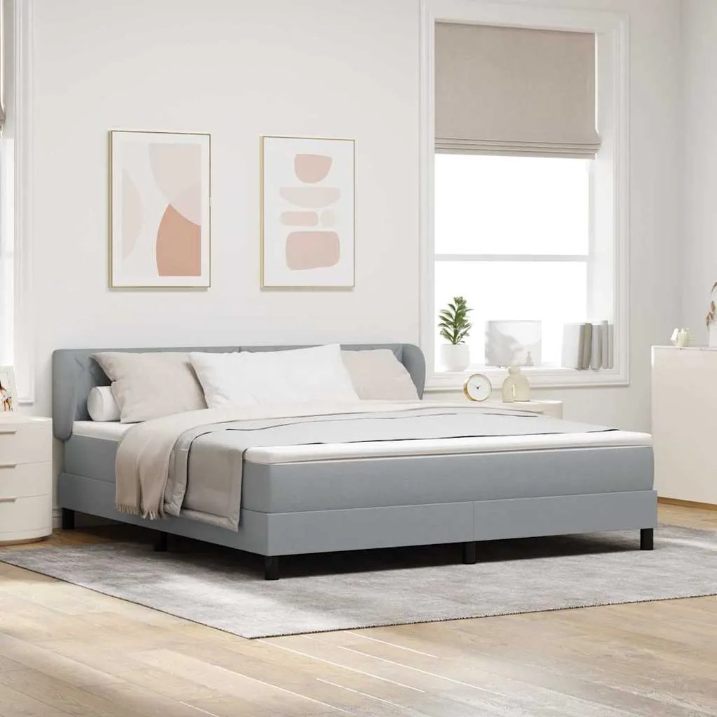 vidaXL Κρεβάτι με Στρώμα Φωτεινό Γκρι 180x200 εκ. Υφάσματος