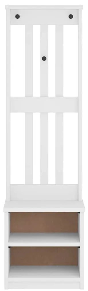 vidaXL Δέντρο χωλ SANDNES Λευκό 45x40x159,5 εκ. Πεύκο μασίφ ξύλο