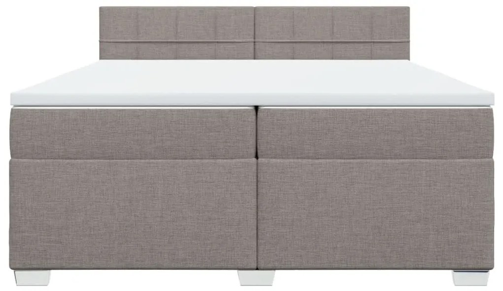 Κρεβάτι Boxspring με Στρώμα Taupe 200x200 εκ. Υφασμάτινο - Μπεζ-Γκρι