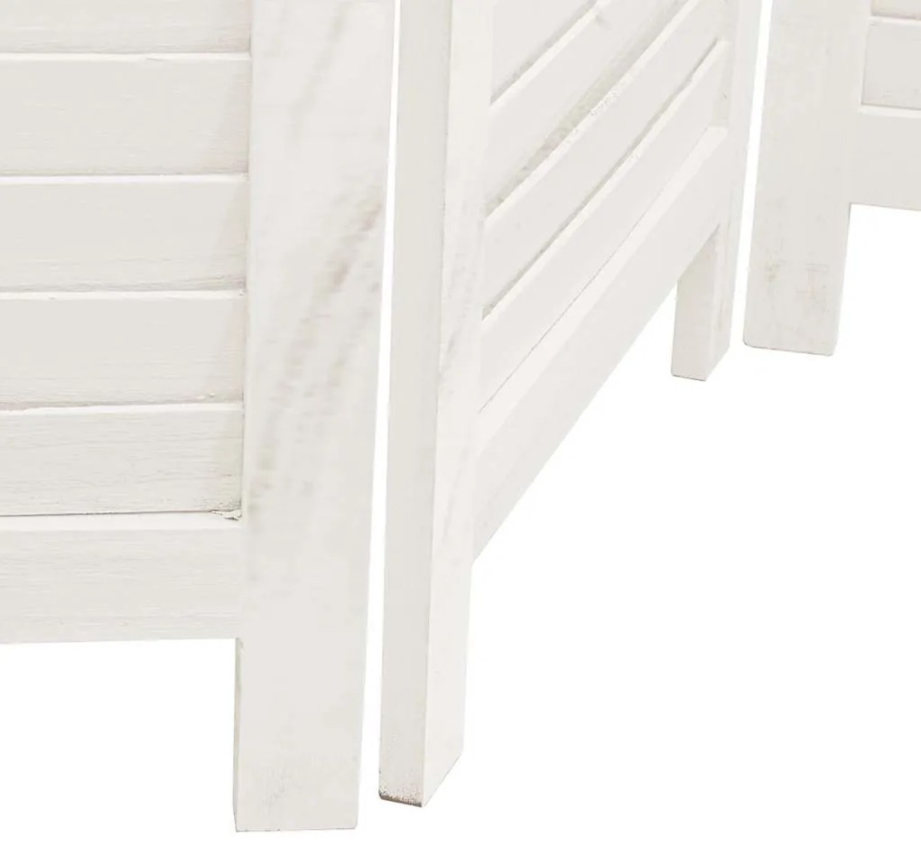 vidaXL Διαχωριστικό Χώρου με 6 Πάνελ Λευκό από Μασίφ Ξύλο Παυλώνιας