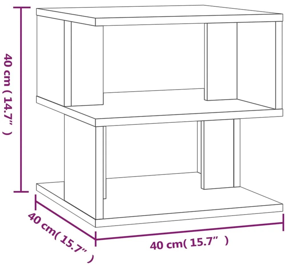 vidaXL Βοηθητικό Τραπέζι Καφέ Δρυς 40x40x40 εκ. Επεξεργασμένο Ξύλο