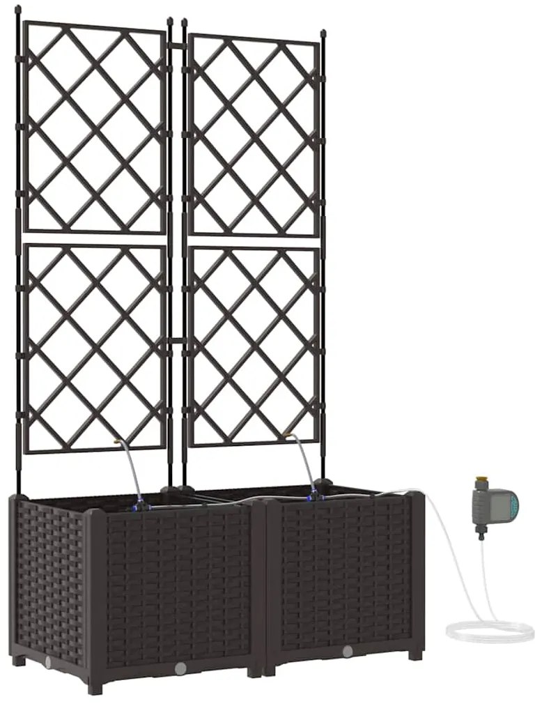 vidaXL Ζαρντινιέρες κήπου Καφέ 80 x 40 x 142 cm Ατσάλι