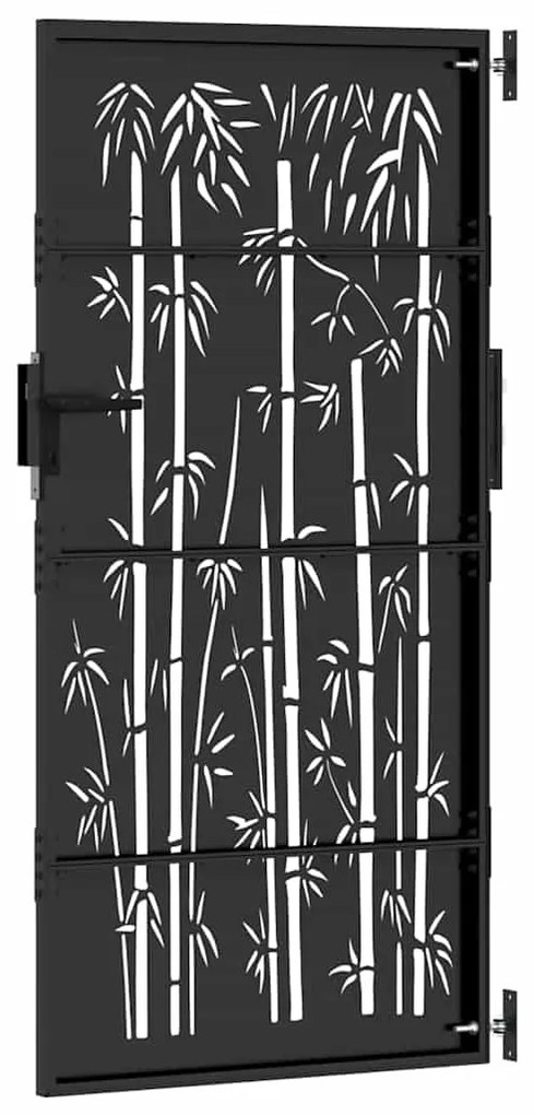 vidaXL Πύλη Κήπου Μαύρο 85 x 200 cm Ατσάλι με Επικάλυψη Πούδρας