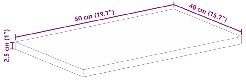 Επιφάνεια Τραπεζιού Ορθογώνια 50x40x2,5 εκ. Ανακυκλωμένο Ξύλο - Καφέ