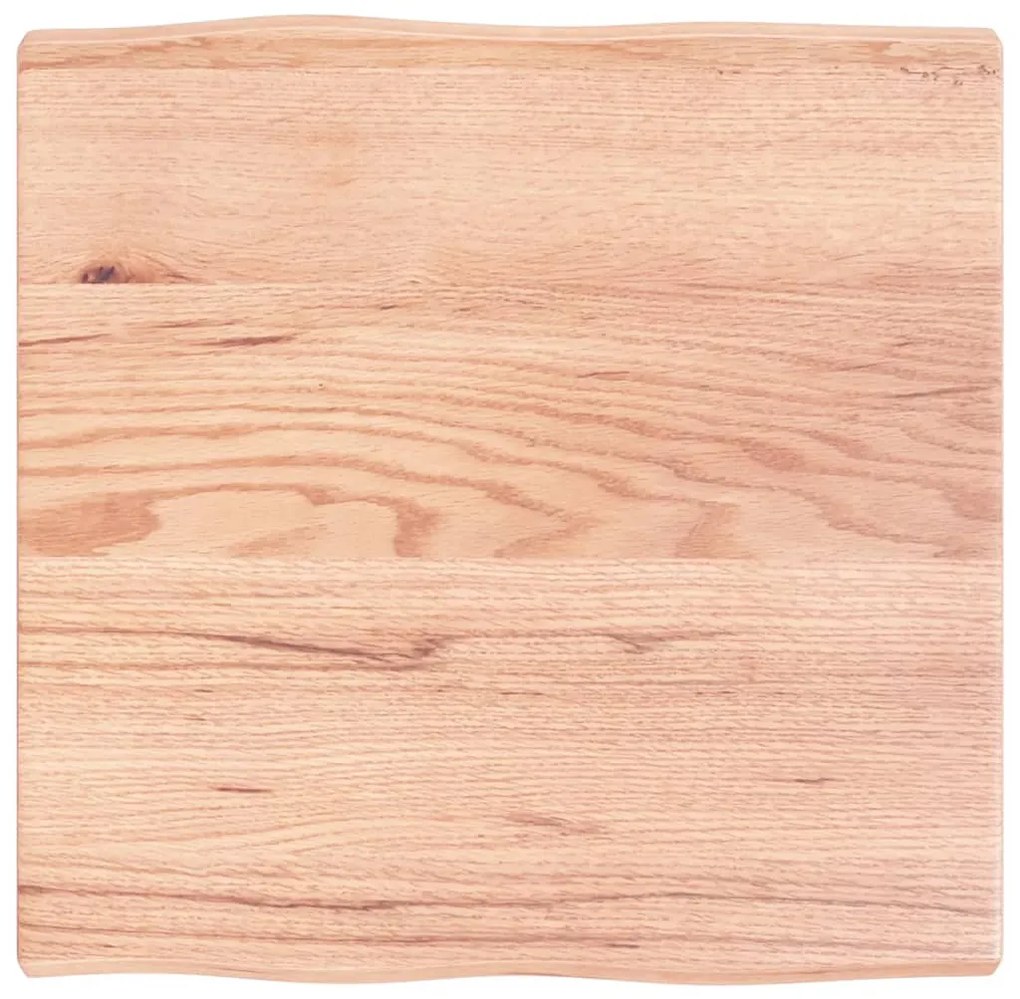 vidaXL Επιφ Τραπεζιού Αν Καφέ 60x60x(2-4)εκ. Ακατέργ. Μασίφ Ξύλο Δρυός
