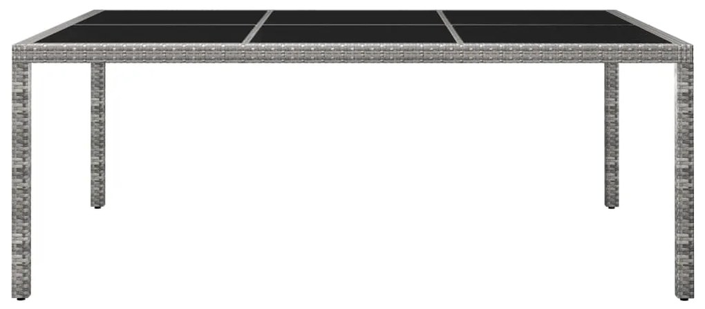 vidaXL Τραπεζαρία Εξωτερικού Χώρου Γκρι 200x150x74 εκ. Συνθετ. Ρατάν