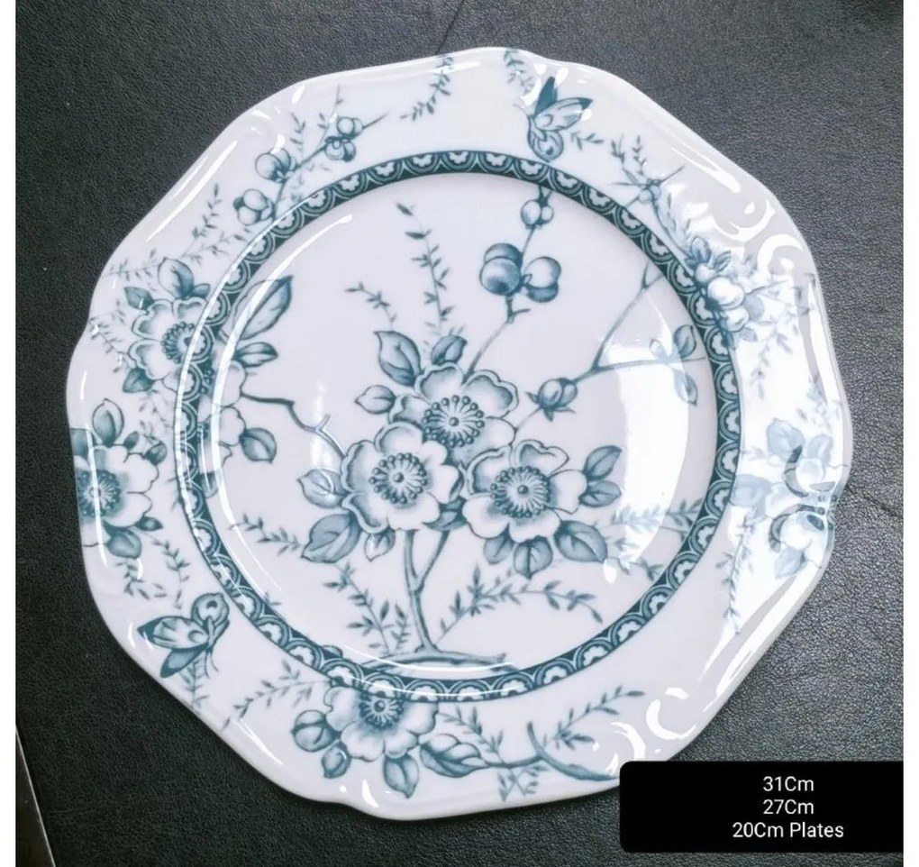 Πιατέλα Σερβιρίσματος Πορσελάνης 31εκ. Tiffany Green Oriana Ferelli PR24324G04