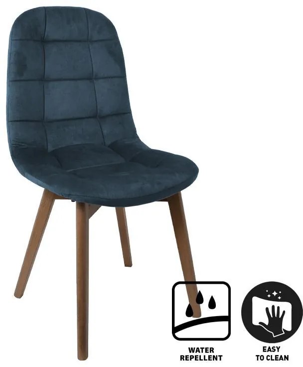 Καρέκλα Τραπεζαρίας T-18 Fylliana Σκούρο Μπλέ με Grey oak πόδια 42x45x95εκ. 2αδα 42x45x95 εκ.