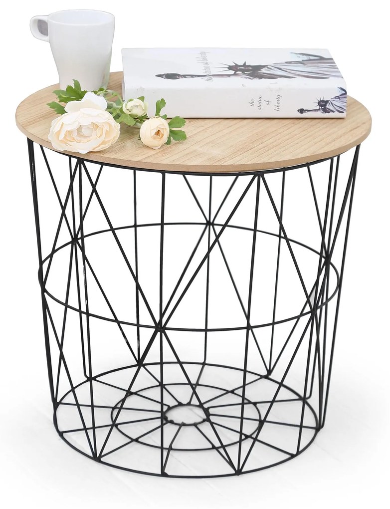 MARIFFA c. table, color: natural / black DIOMMI V-CH-MARIFFA-LAW-CZARNY/NATURALNY