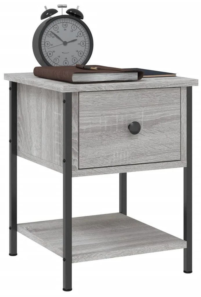 vidaXL Κομοδίνα 2 τεμ. Γκρι Sonoma 34x35,5x45 εκ. Επεξεργασμένο Ξύλο