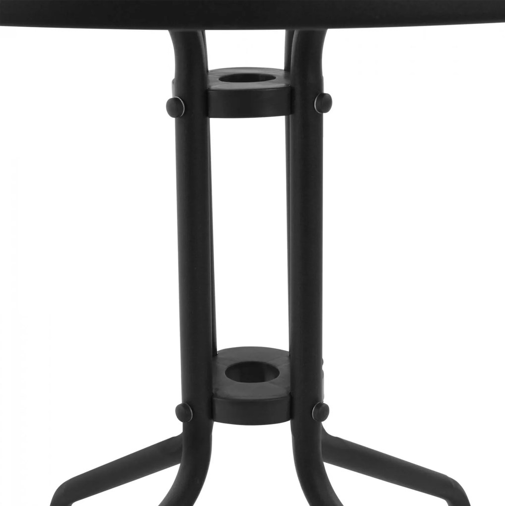 Τραπέζι LIMA Μεταλλικό Γκρί με Γυάλινη Επιφάνεια Φ70x70Υ εκ. 70x70x70 εκ.