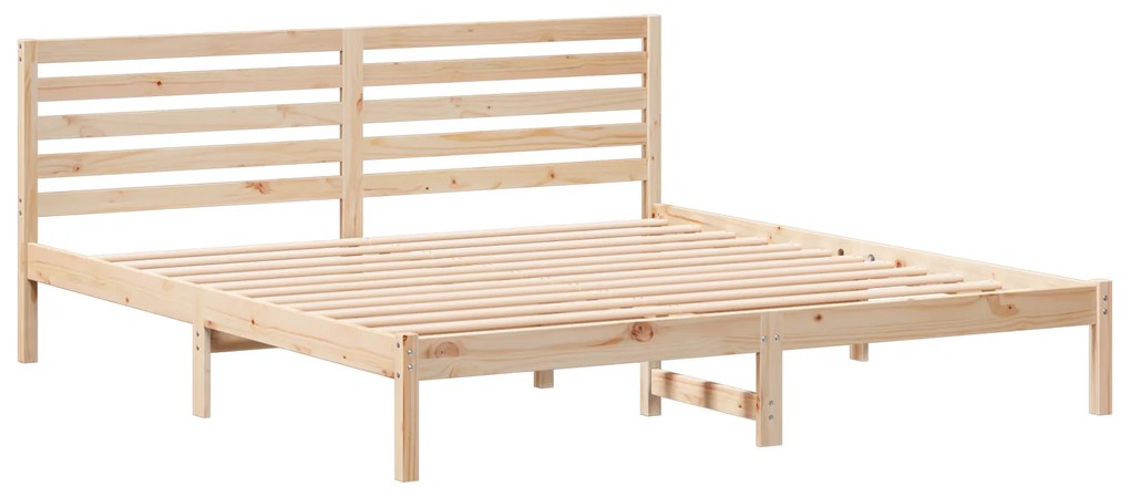 vidaXL Σκελετός Κρεβατιού Καφέ 200 x 200 cm Συμπαγές ξύλο πεύκου