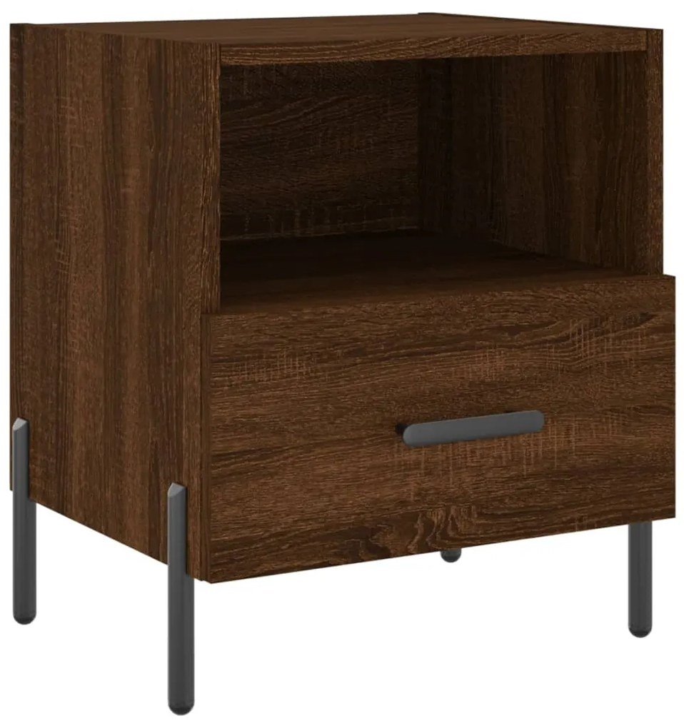 vidaXL Κομοδίνα 2 τεμ. Καφέ Δρυς 40 x 35 x 47,5 εκ. από Επεξεργ. Ξύλο