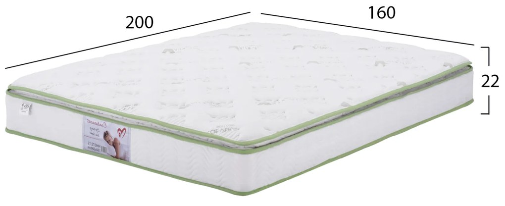 ΣΤΡΩΜΑ CONTINUOUS SPRING ΑΝΩΣΤΡΩΜΑ ALOE VERA 160X200 HM372.16 ΜΟΝΗΣ ΟΨΗΣ