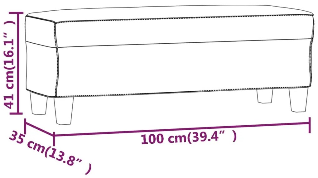 Πάγκος Ανοιχτό Γκρι 100x35x41 εκ. από Ύφασμα Μικροϊνών - Γκρι