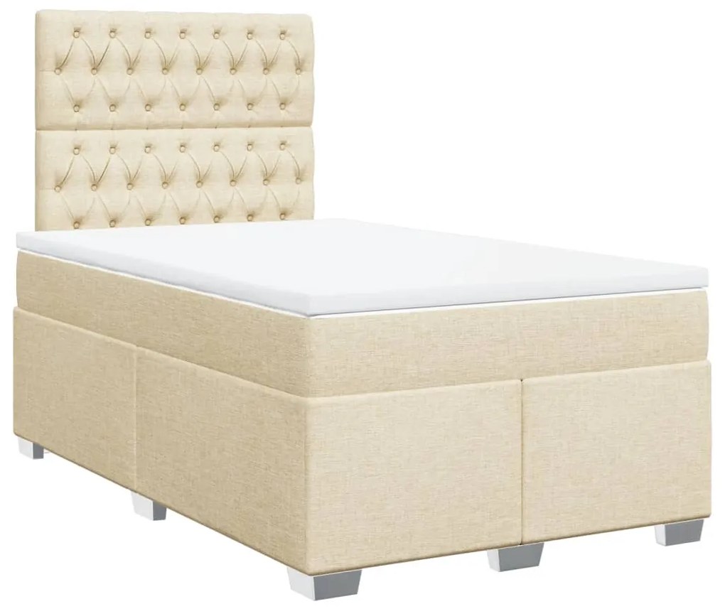 ΚΡΕΒΑΤΙ BOXSPRING ΜΕ ΣΤΡΩΜΑ ΚΡΕΜ 120X200 ΕΚ. ΥΦΑΣΜΑΤΙΝΟ 3292767