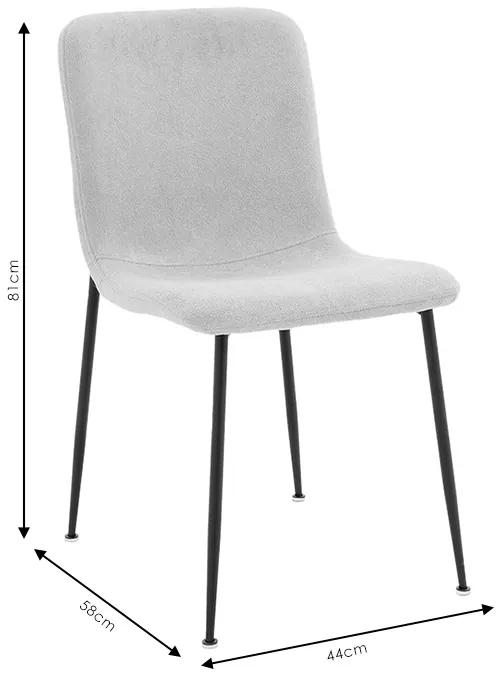 Καρέκλα Gratify pakoworld ύφασμα μπουκλέ χακί-πόδι μαύρο - Ύφασμα - 093-000016
