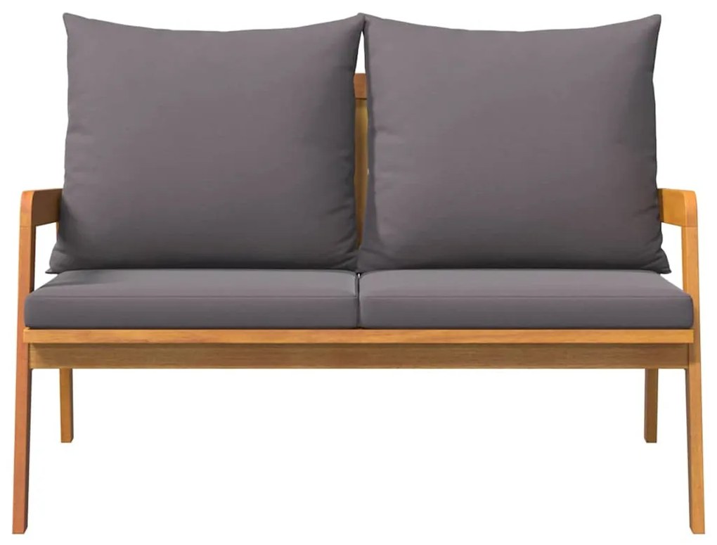 vidaXL Παγκάκι κήπου με μαξιλάρι Φυσικό Λάδι Στερεό Ξύλο Ακακίας