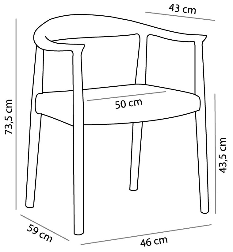 RATTAN ΚΑΡΕΚΛΑ ΦΥΣΙΚΟ 46x59xH73,5cm - 03-1085